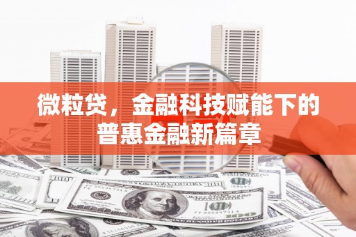 泽普微粒贷，金融科技赋能下的普惠金融新篇章