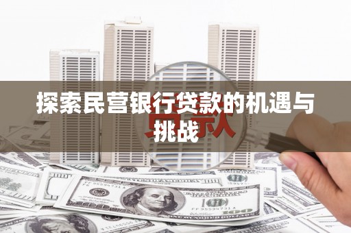 泽普探索民营银行贷款的机遇与挑战