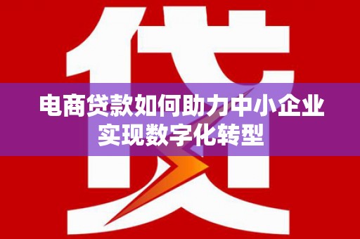 泽普电商贷款如何助力中小企业实现数字化转型