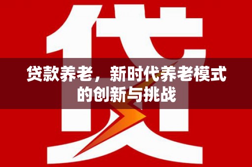 泽普贷款养老，新时代养老模式的创新与挑战