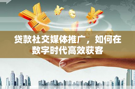 泽普贷款社交媒体推广，如何在数字时代高效获客