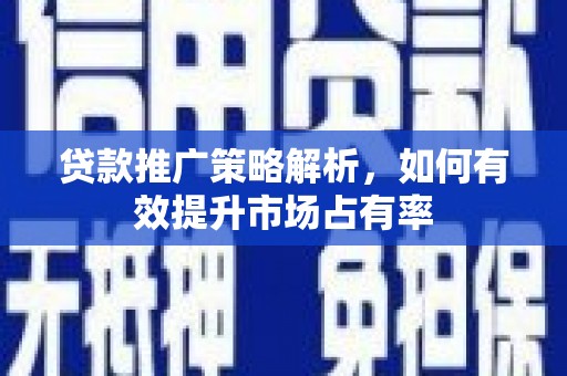 泽普贷款推广策略解析，如何有效提升市场占有率