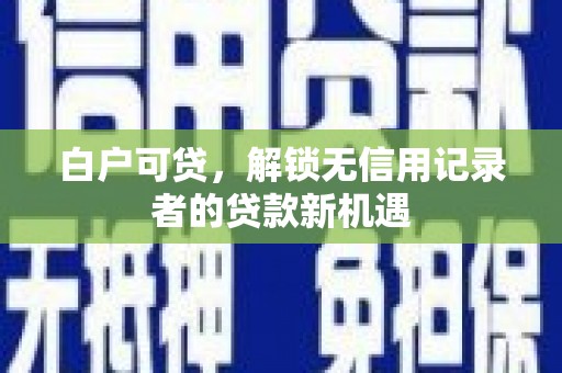泽普白户可贷，解锁无信用记录者的贷款新机遇