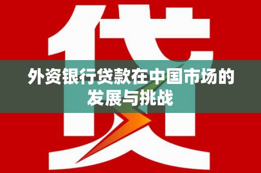 泽普外资银行贷款在中国市场的发展与挑战
