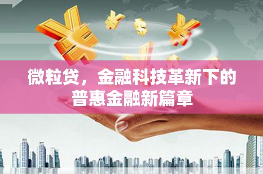 泽普微粒贷，金融科技革新下的普惠金融新篇章