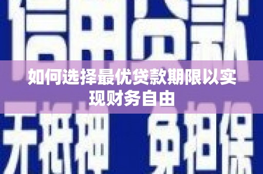 泽普如何选择最优贷款期限以实现财务自由