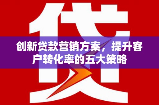 泽普创新贷款营销方案，提升客户转化率的五大策略