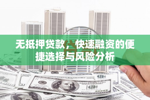泽普无抵押贷款，快速融资的便捷选择与风险分析