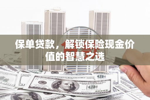 泽普保单贷款，解锁保险现金价值的智慧之选