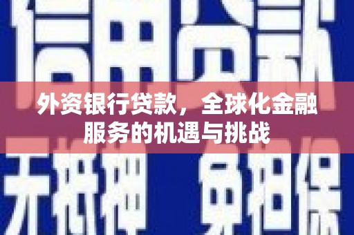 泽普外资银行贷款，全球化金融服务的机遇与挑战