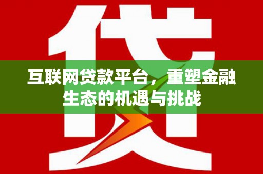 泽普互联网贷款平台，重塑金融生态的机遇与挑战