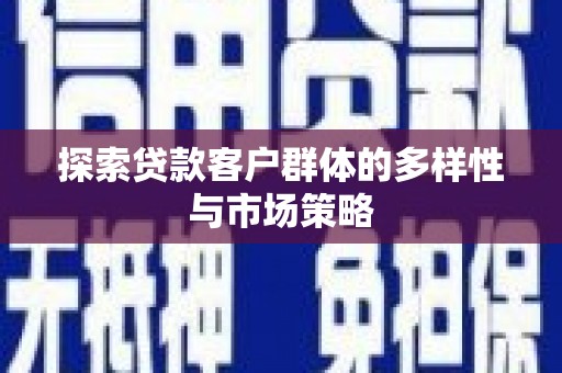 泽普探索贷款客户群体的多样性与市场策略