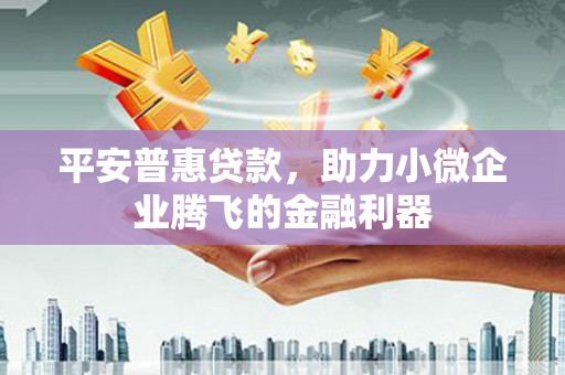 泽普平安普惠贷款，助力小微企业腾飞的金融利器