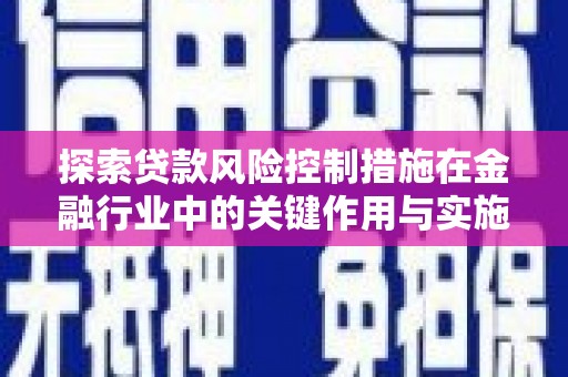 泽普探索贷款风险控制措施在金融行业中的关键作用与实施策略