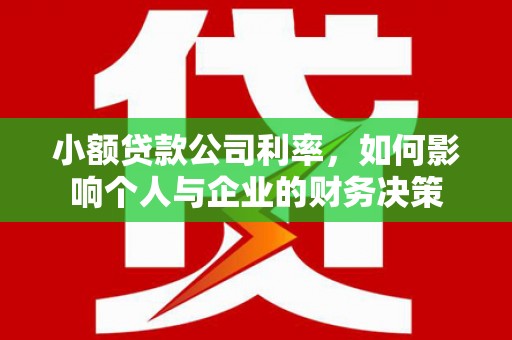 泽普小额贷款公司利率，如何影响个人与企业的财务决策