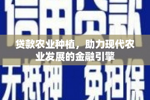 泽普贷款农业种植，助力现代农业发展的金融引擎