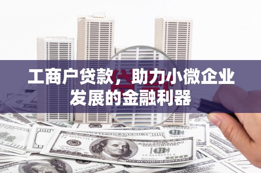 泽普工商户贷款，助力小微企业发展的金融利器