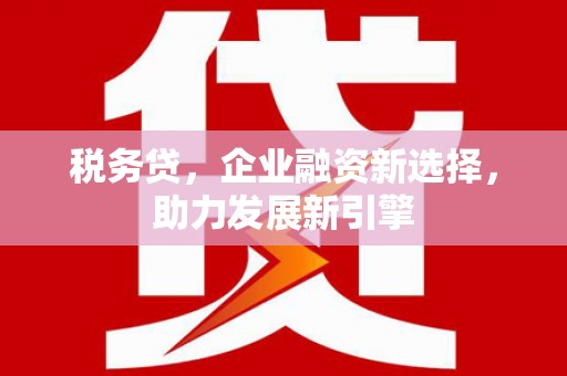 泽普税务贷，企业融资新选择，助力发展新引擎
