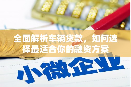 泽普全面解析车辆贷款，如何选择最适合你的融资方案