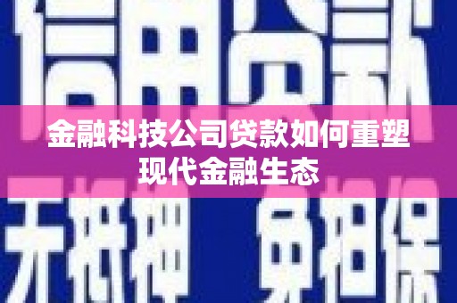 泽普金融科技公司贷款如何重塑现代金融生态